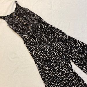 Justice Girls Size 14 Black and White Jumpsuit